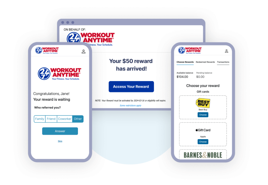 workout anytime branded rewards