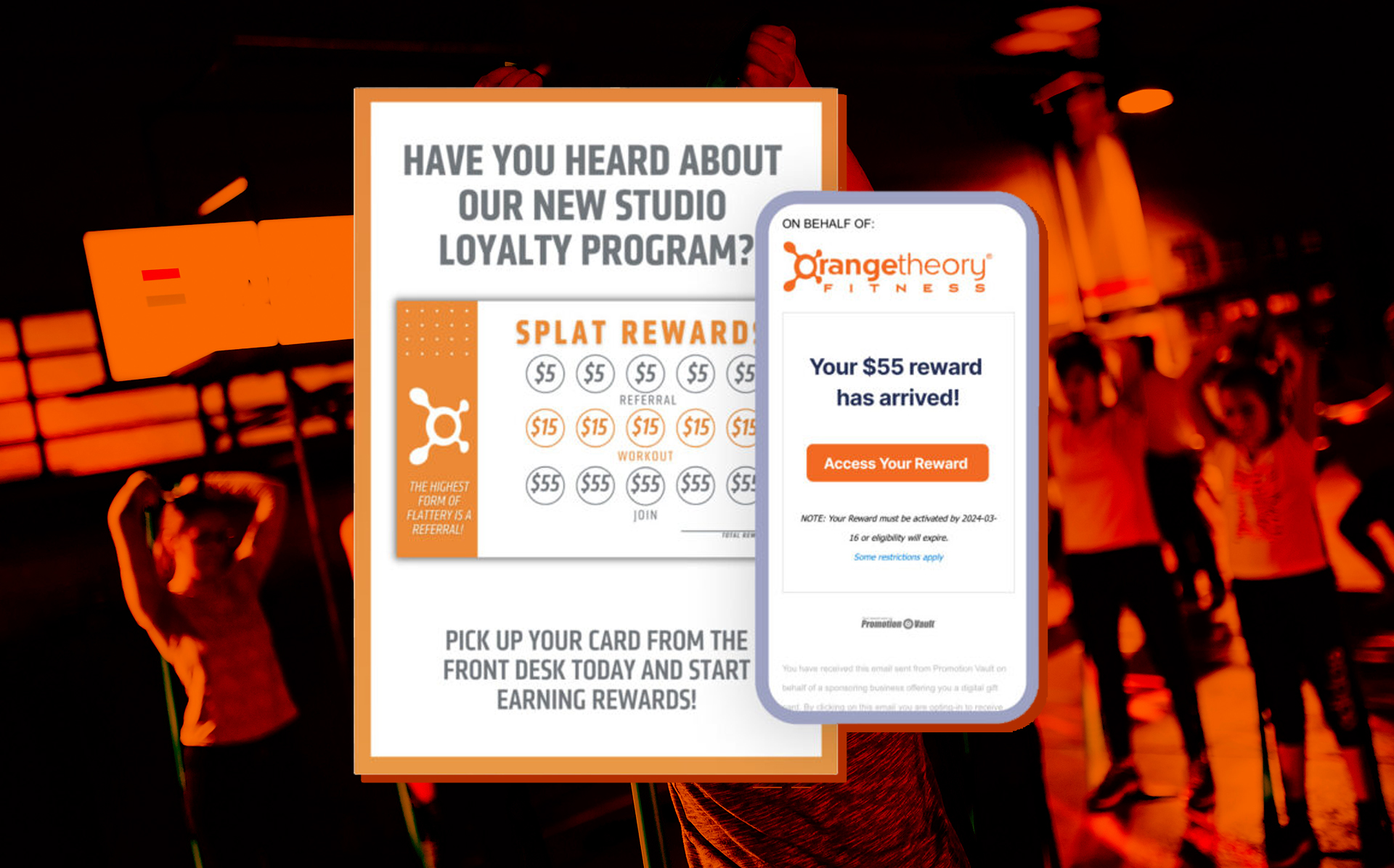 Orangetheory boosted referrals, class registrations, and new memberships by leveraging Promotion Vault's instant, zero-waste rewards