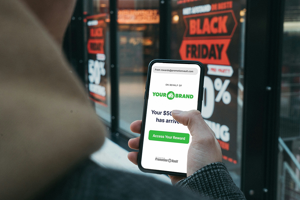 Using instant rewards — like the digital gift card rewards offered by Promotion Vault — can lead to serious sales bumps on Black Friday and Cyber Monday.
